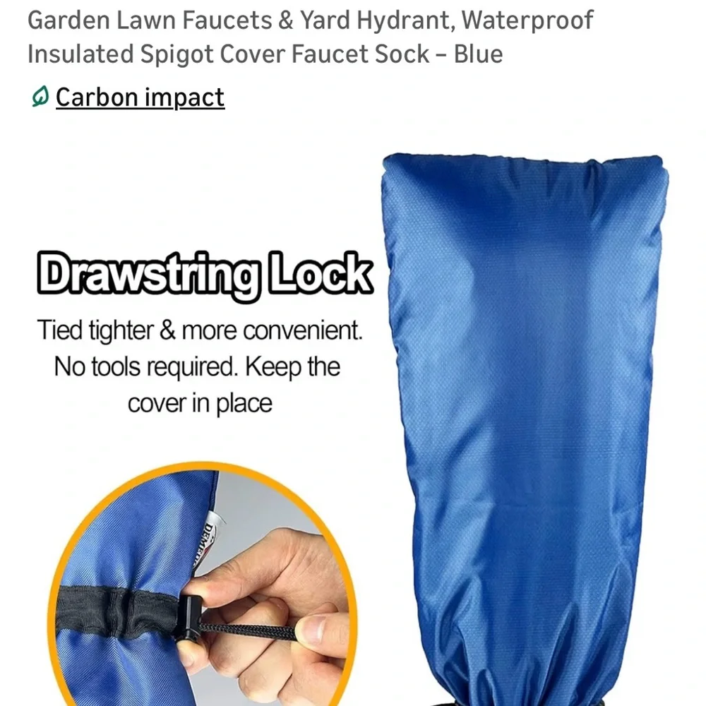 Waterproof Blue Faucet Cover Sock - Picture 3 of 6